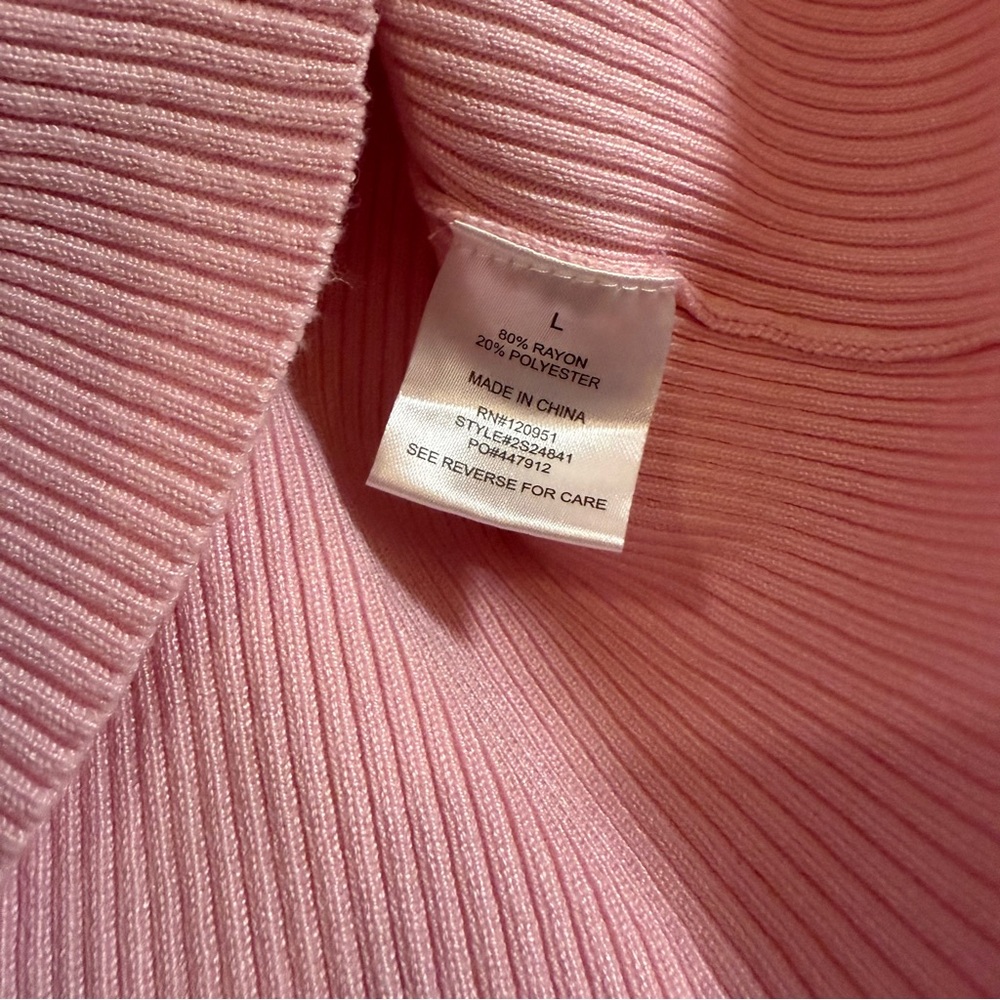 Pink Rose Soft Ribbed Knit Top - Picture 3 of 4